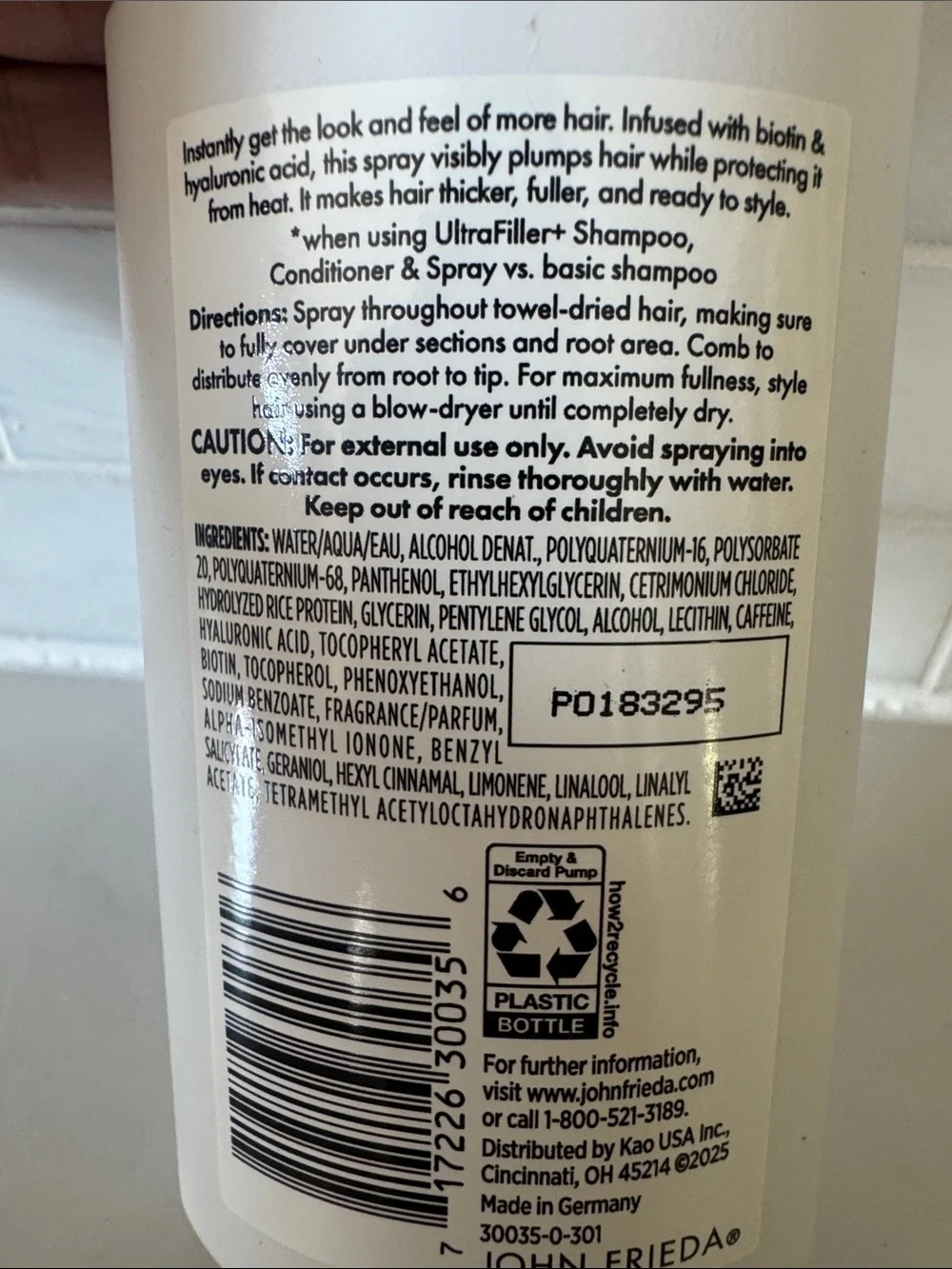 John Frieda Ultra Filler+ Thickening Spray